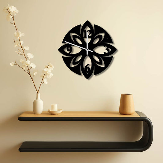 LOTUS FLOWER CUTOUT METAL WALL ART CLOCK