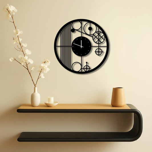 GEOMETRIC LINES METAL WALL ART CLOCK 4