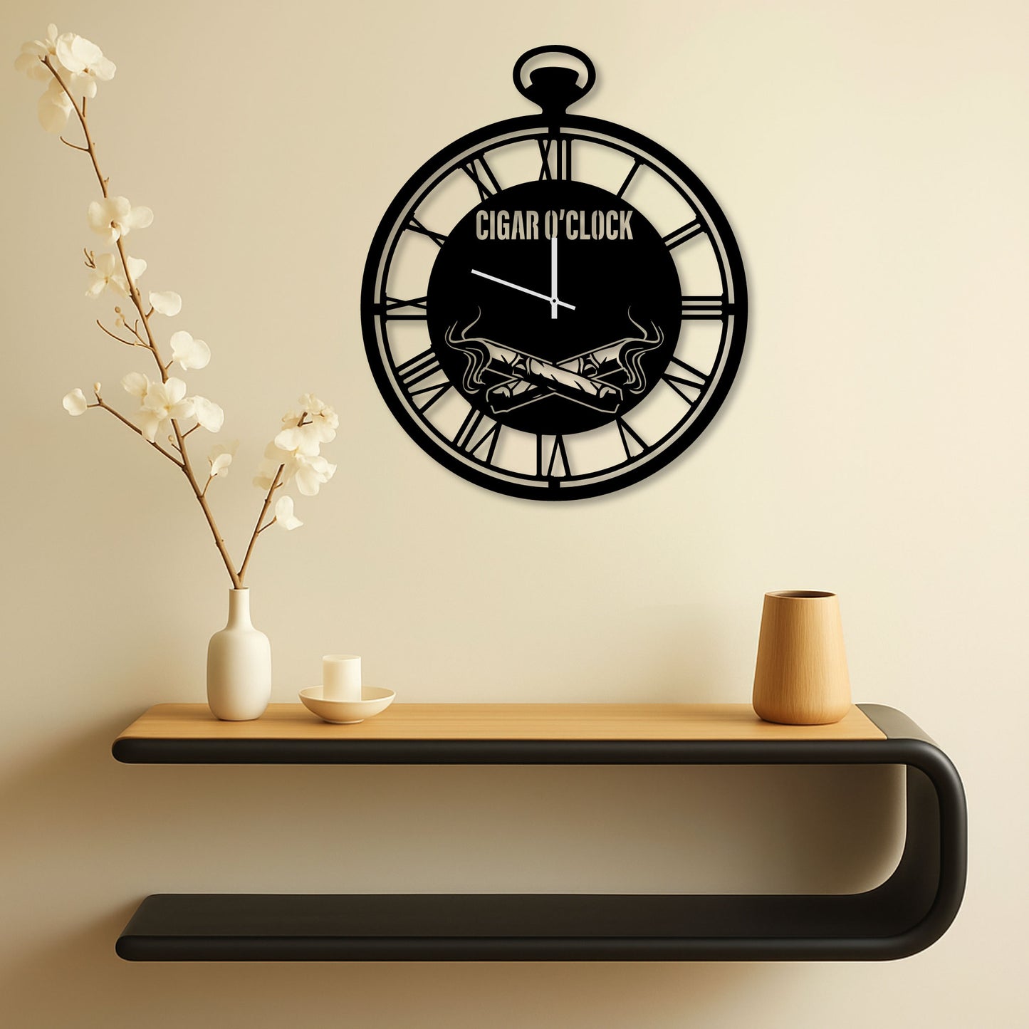 CIGAR METAL WALL ART CLOCK