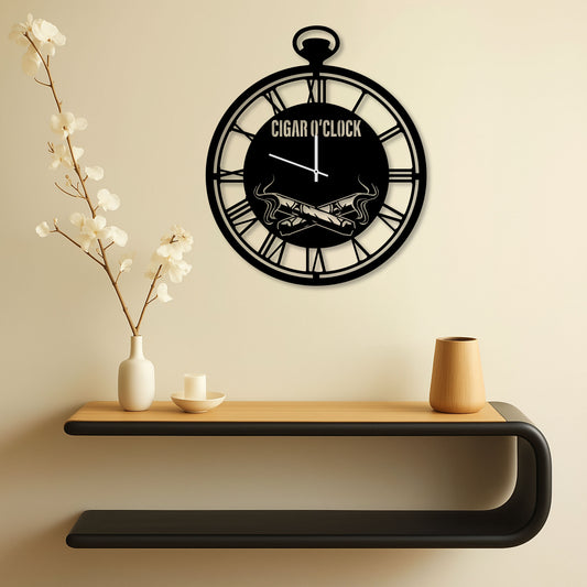 CIGAR METAL WALL ART CLOCK