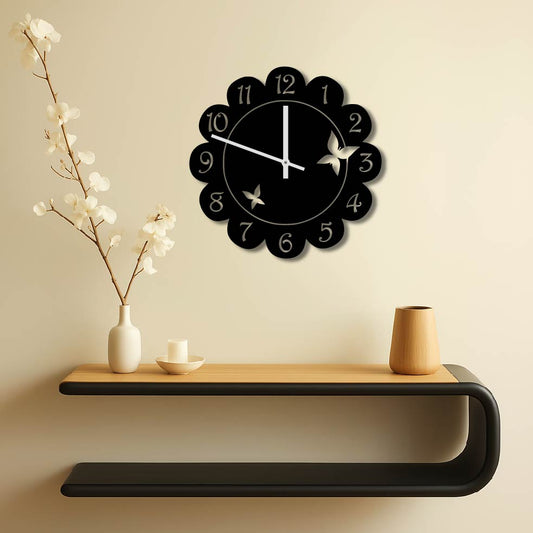 SIMPLE BUTTERFLIES METAL WALL ART CLOCK