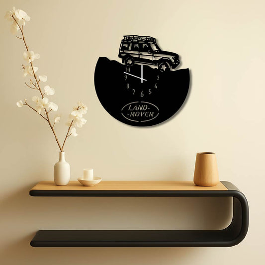 LAND ROVER CAR METAL WALL ART CLOCK