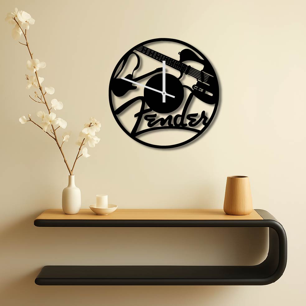 GUITARS METAL WALL ART CLOCK