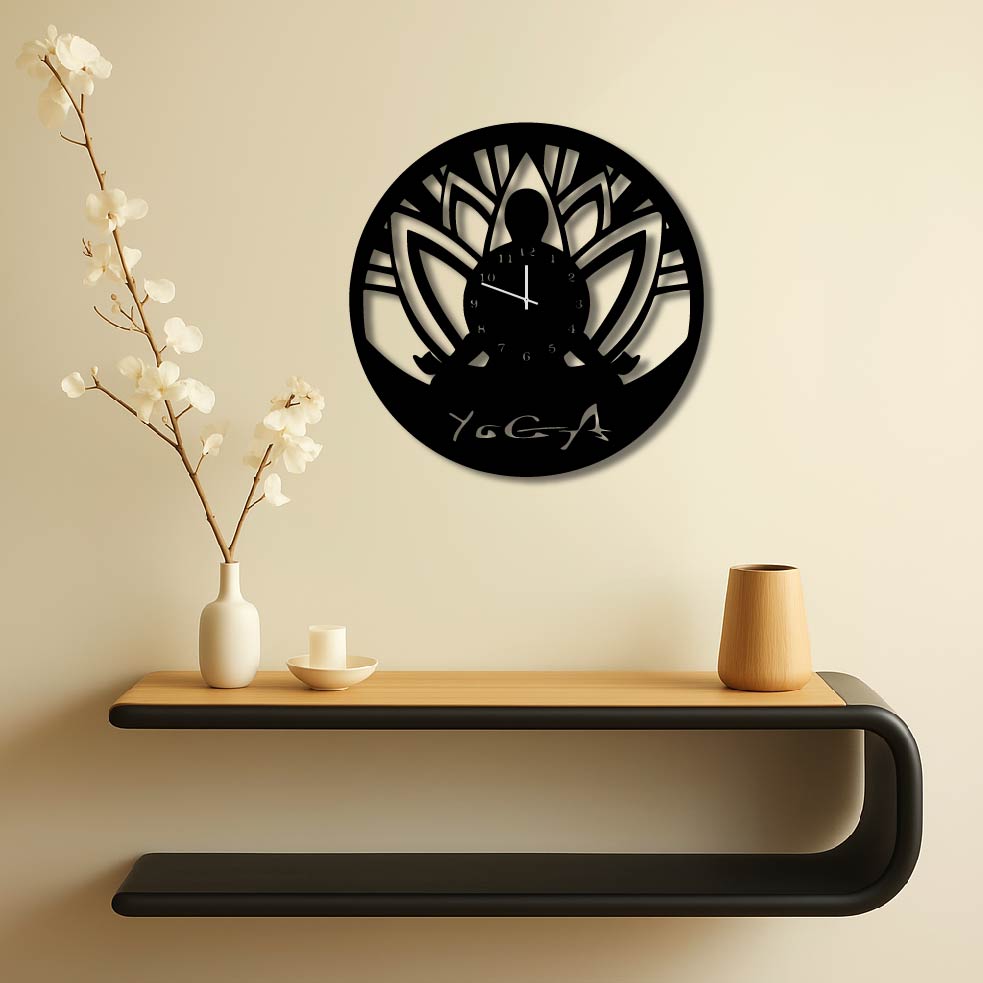 YOGA METAL WALL ART CLOCK