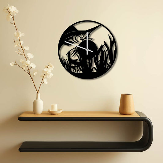 SWORDFISH METAL WALL ART CLOCK