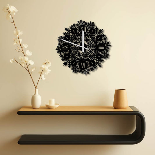 CHRISTMAS PINE METAL WALL ART CLOCK