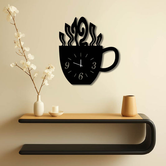 COFFEE METAL WALL ART CLOCK