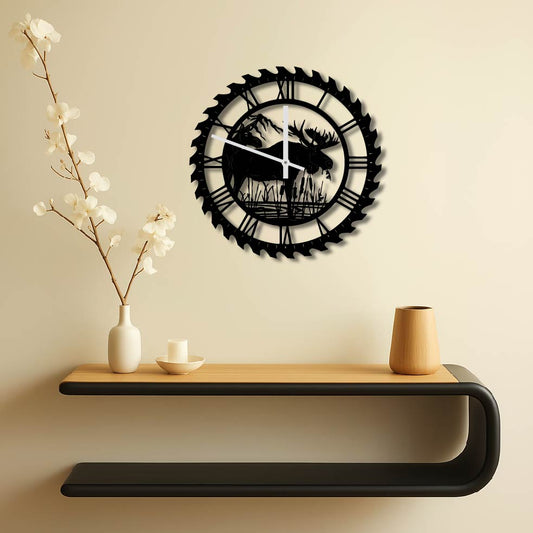 MOOSE METAL WALL ART CLOCK