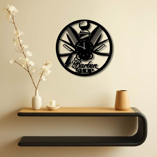 BARBER SHOP 3 METAL WALL ART CLOCK