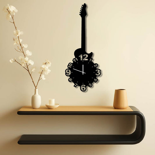 GUITAR METAL WALL ART CLOCK