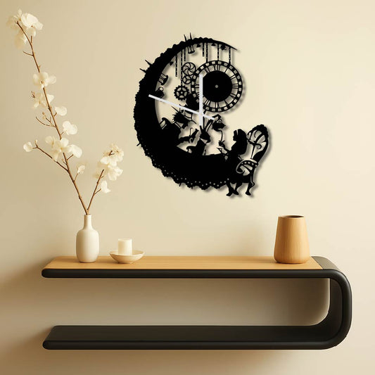 ALICE IN WONDERLAND DETAILED METAL WALL ART CLOCK