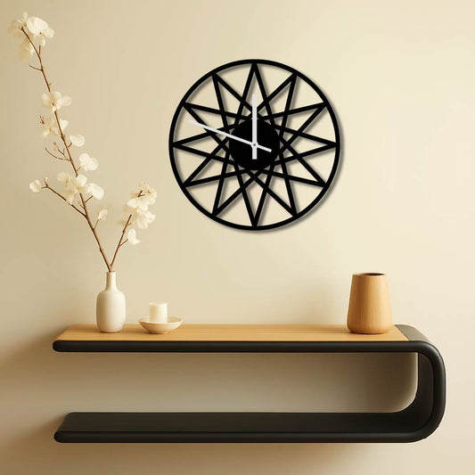 12 POINT STAR METAL WALL ART CLOCK