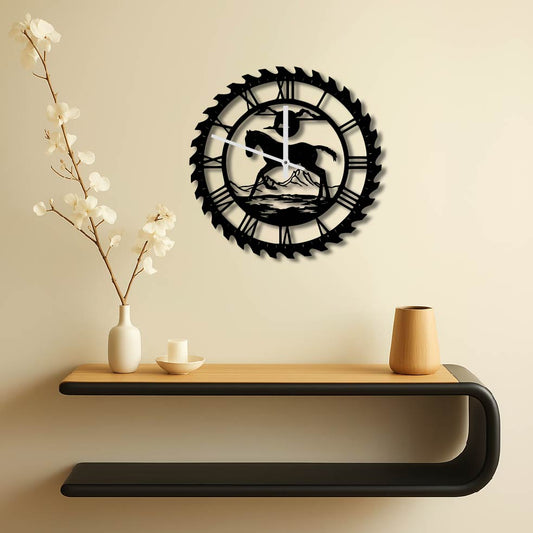 BABY HORSE METAL WALL ART CLOCK