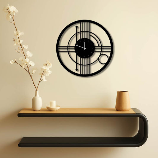 GEOMETRIC LINES METAL WALL ART CLOCK 3