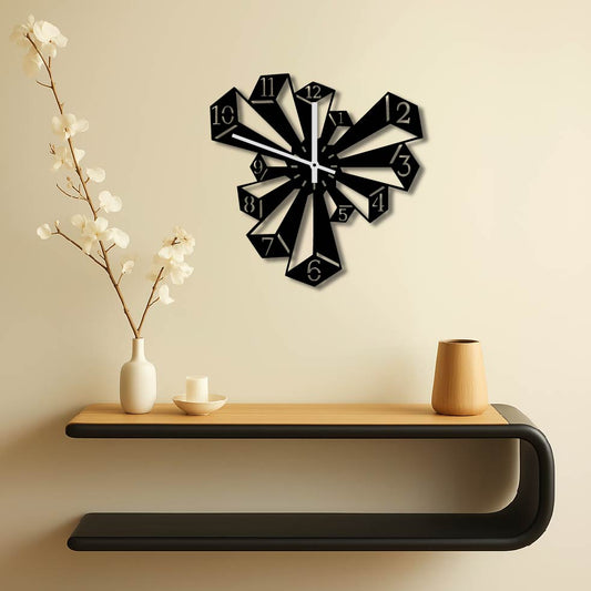 3D UNEVEN BLOCKS METAL WALL ART CLOCK