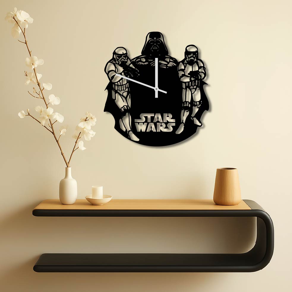 DARTH VADER STORMTROOPERS METAL WALL ART CLOCK