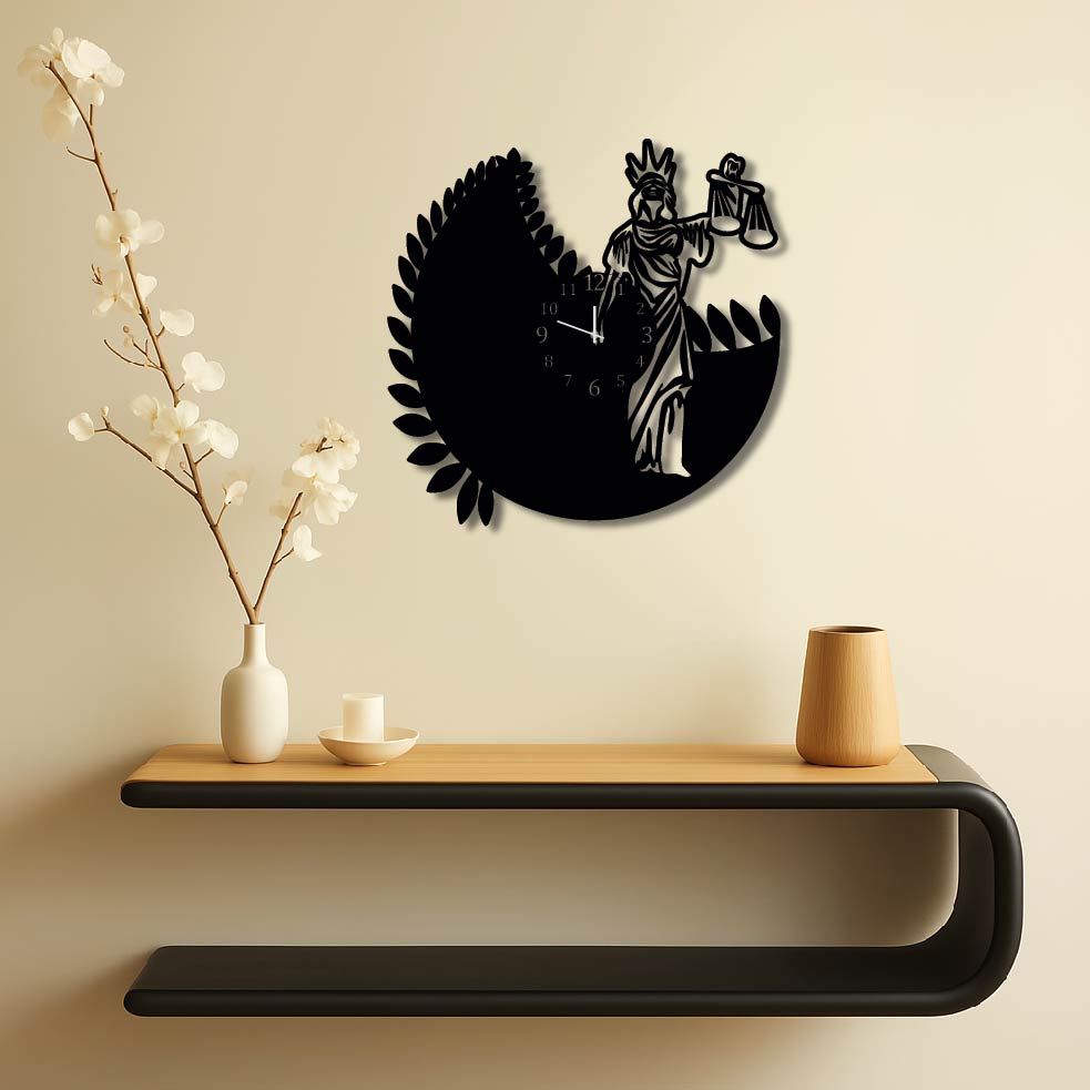 LADY LIBERTY METAL WALL ART CLOCK