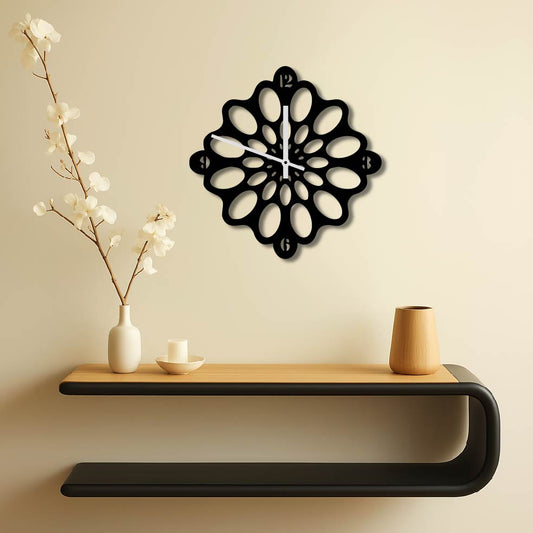OVAL PATTERN METAL WALL ART CLOCK