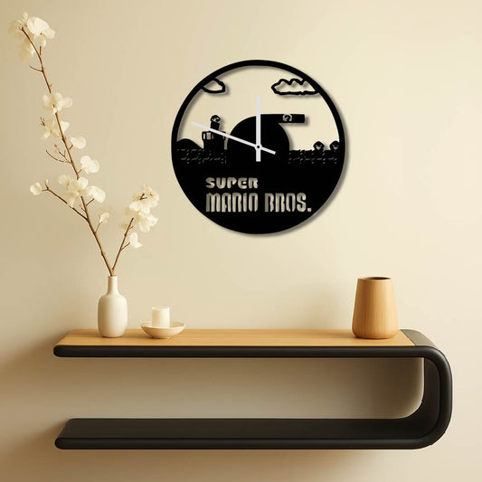 SUPER MARIO BROS METAL WALL ART CLOCK