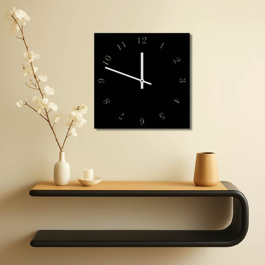 SIMPLE SQUARE METAL WALL ART CLOCK