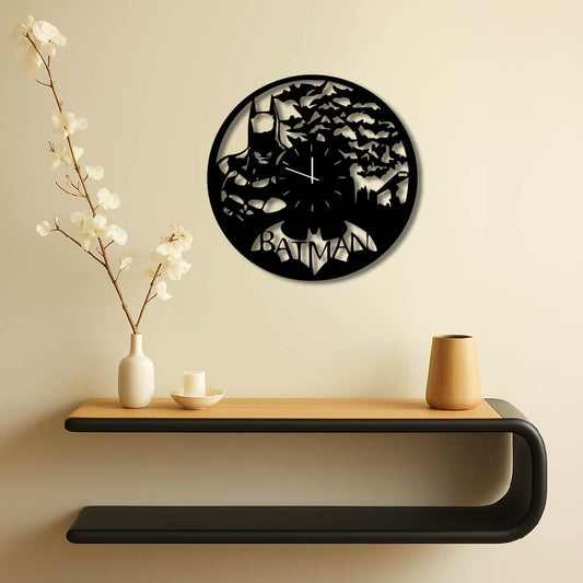 BATMAN BATS METAL WALL ART CLOCK