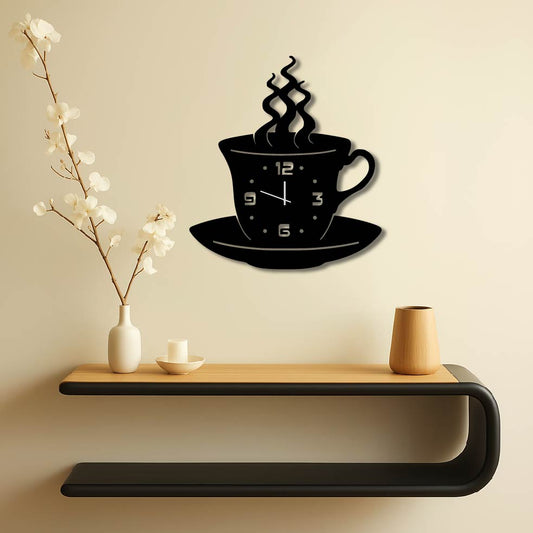 TEACUP METAL WALL ART CLOCK