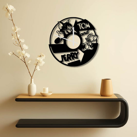 TOM AND JERRY METAL WALL ART CLOCK