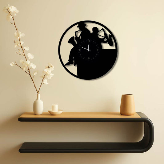 JAZZ BAND METAL WALL ART CLOCK