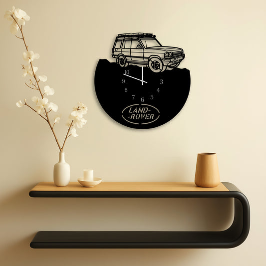 LAND ROVER CAR METAL WALL ART CLOCK