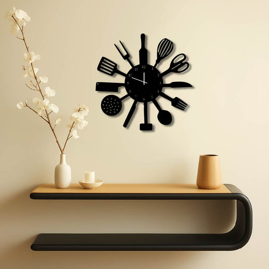 KITCHEN METAL WALL ART CLOCK