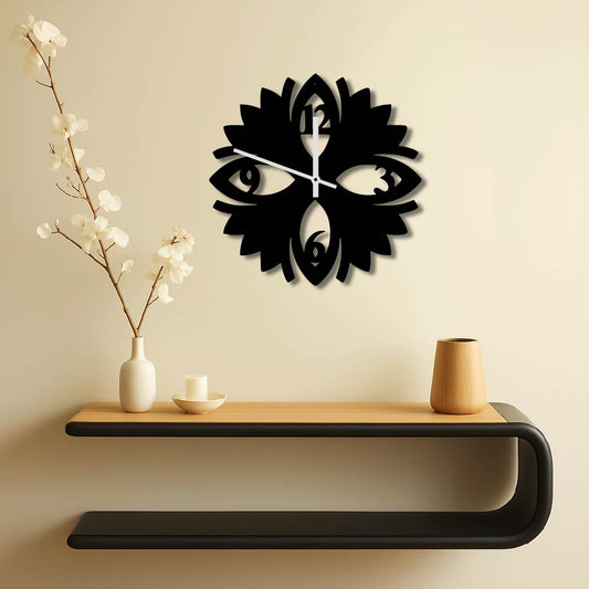 4 PETAL FLOWER METAL WALL ART CLOCK