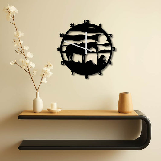 COWBOY METAL WALL ART CLOCK