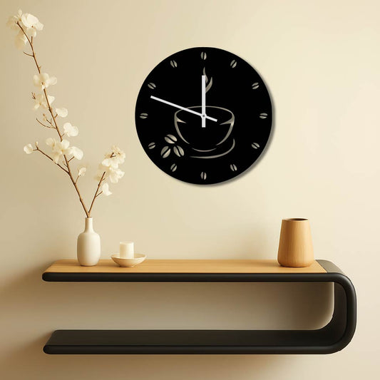 COFFEE BEANS METAL WALL ART CLOCK
