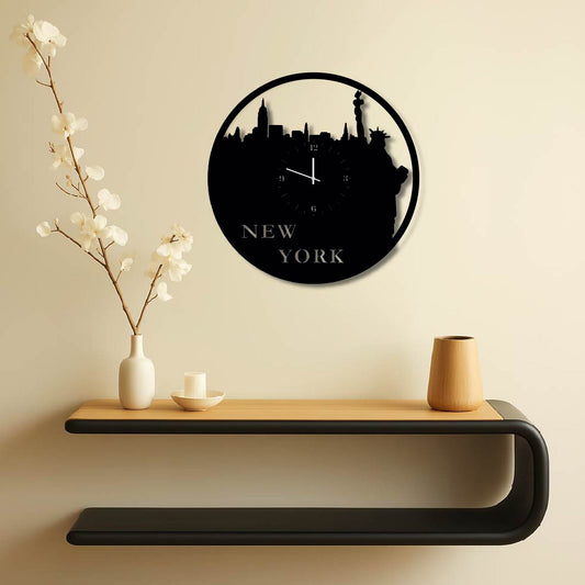 NEW YORK METAL WALL ART CLOCK