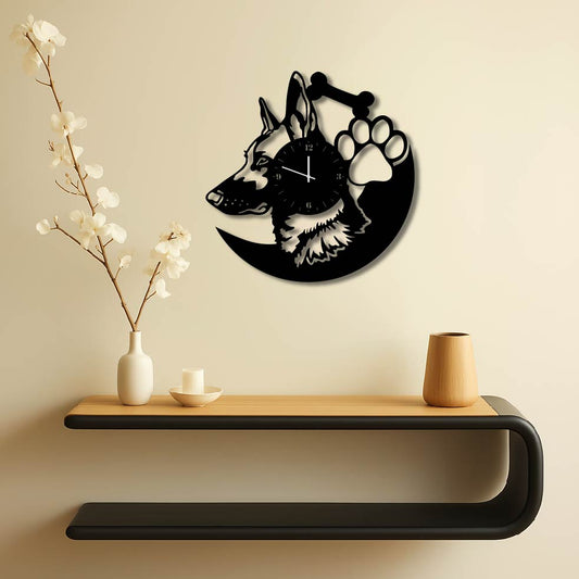 DOG BONE AND PAW WALL ART CLOCK