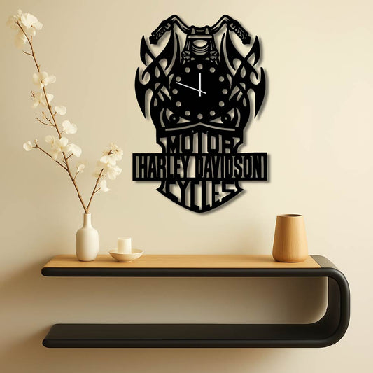 HARLEY DAVIDSON BIKE METAL WALL ART CLOCK