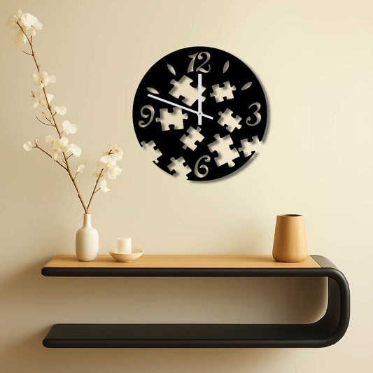 PUZZLE METAL WALL ART CLOCK