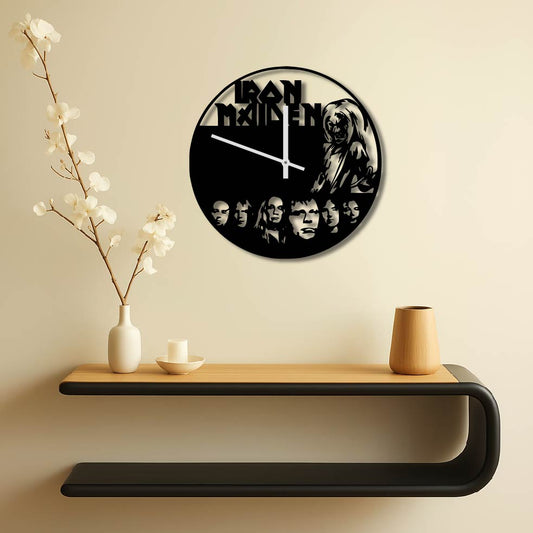 IRON MAIDEN LOGO METAL WALL ART CLOCK