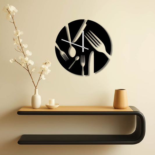 CUTLERY METAL WALL ART CLOCK 2