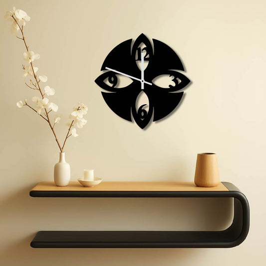 FLOWER CUTOUT METAL WALL ART CLOCK