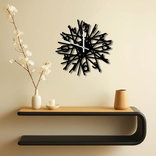 LINE PATTERN METAL WALL ART CLOCK