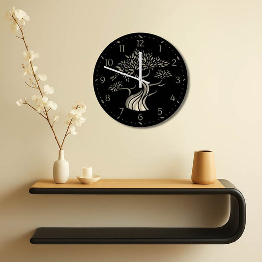 TREE METAL WALL ART CLOCK