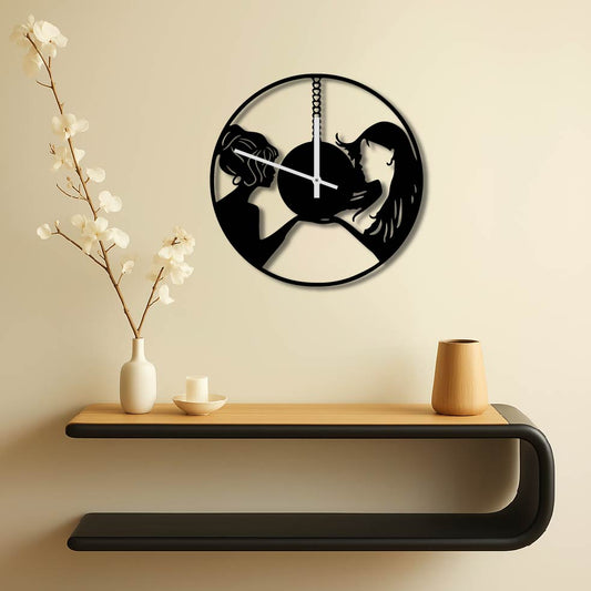 WOMEN METAL WALL ART CLOCK
