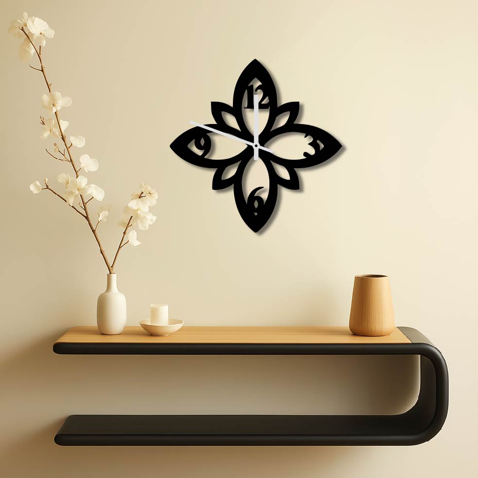 FLOWER METAL WALL ART CLOCK