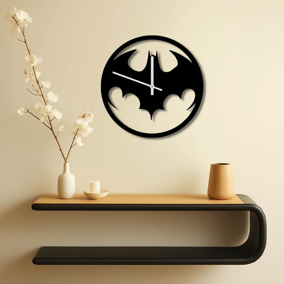 BATMAN LOGO METAL WALL ART CLOCK