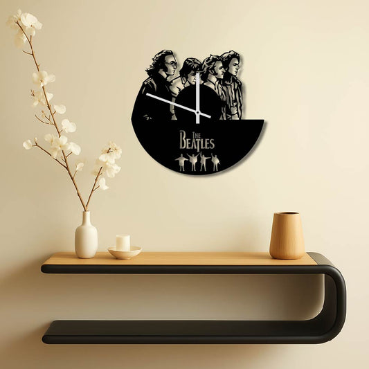 THE BEATLES BAND METAL WALL ART CLOCK