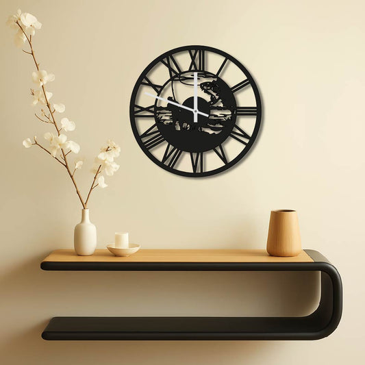 MAN FISHING METAL WALL ART CLOCK