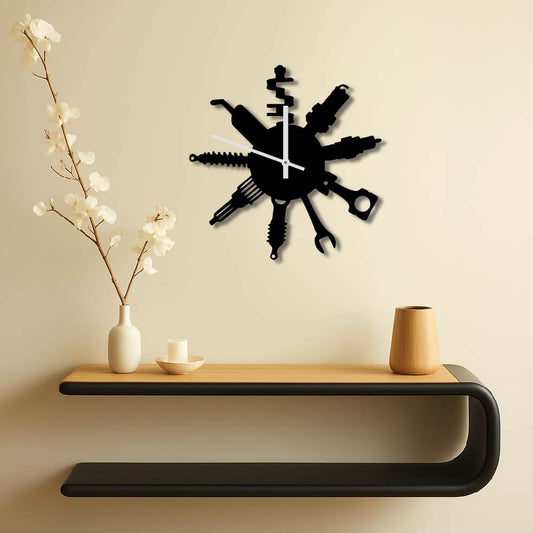 CAR PARTS METAL WALL ART CLOCK