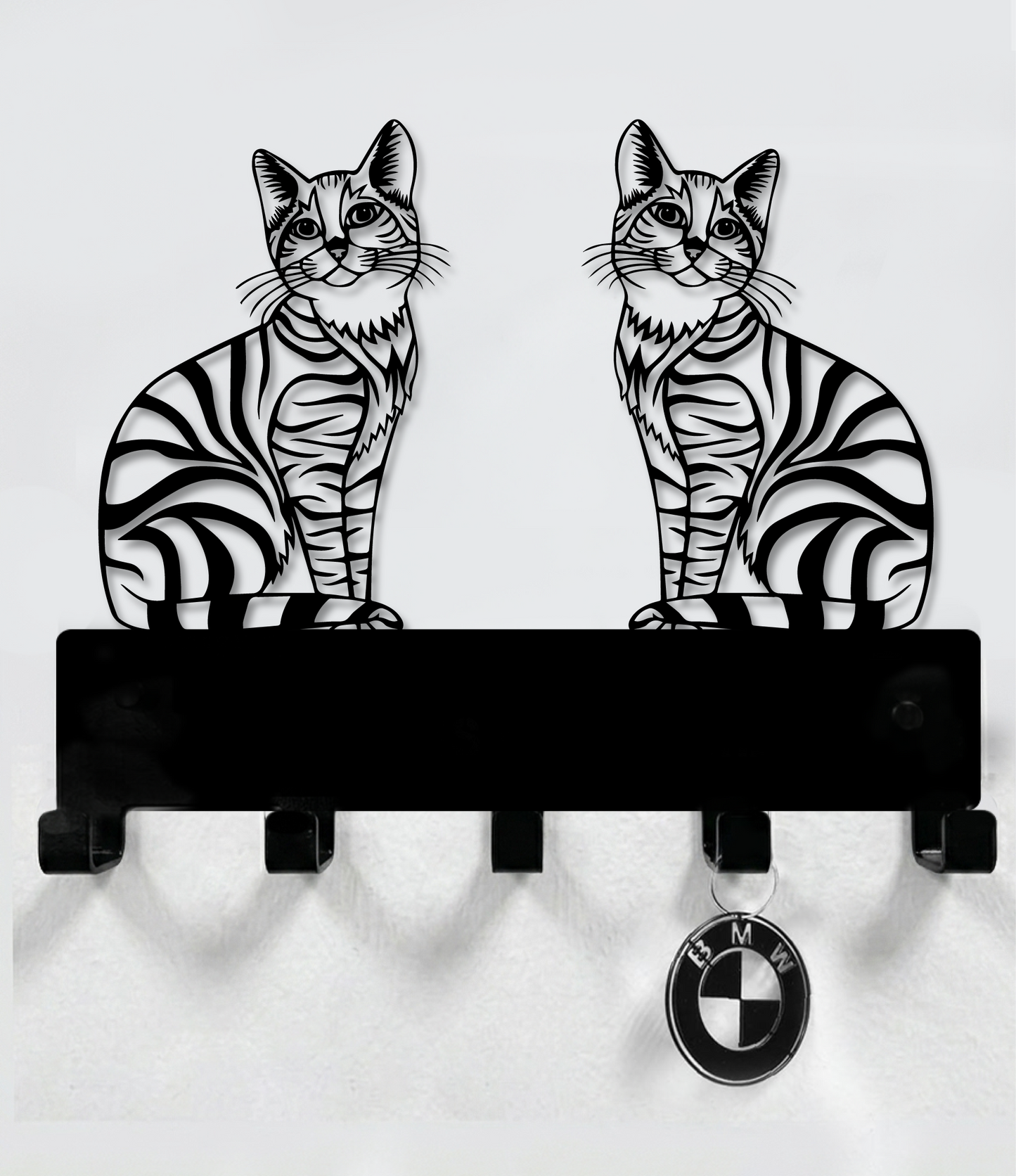 Two Cats Cat Leash, Collar And Key Holder Steel / Metal