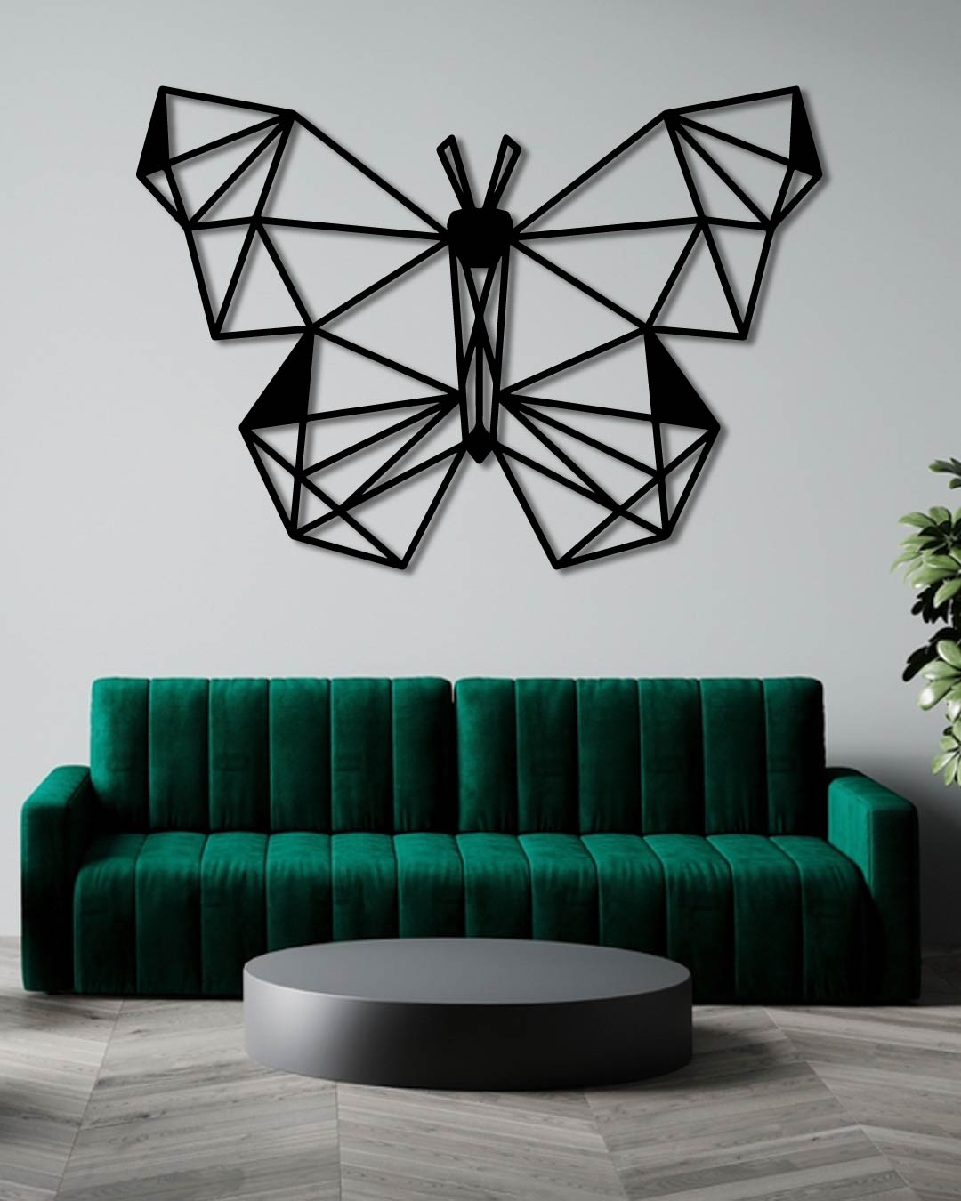 Geometric Butterfly Metal Wall Art Frame